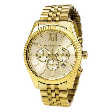 michael kors watches goldtone with wooden band mens|michael kors lexington watch men's.